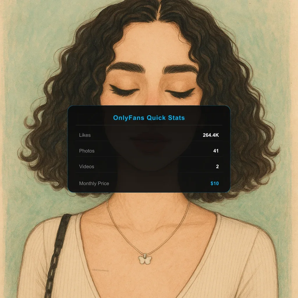 Fwtina Portrait illustration + OnlyFans Quick Stats overlay