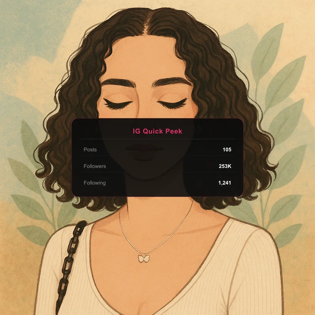 Fwtina Portrait illustration + Instagram Quick Stats overlay